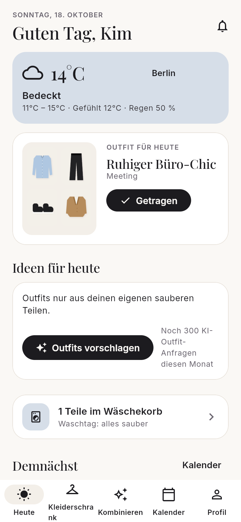 Heute: Wetter und Outfit des Tages