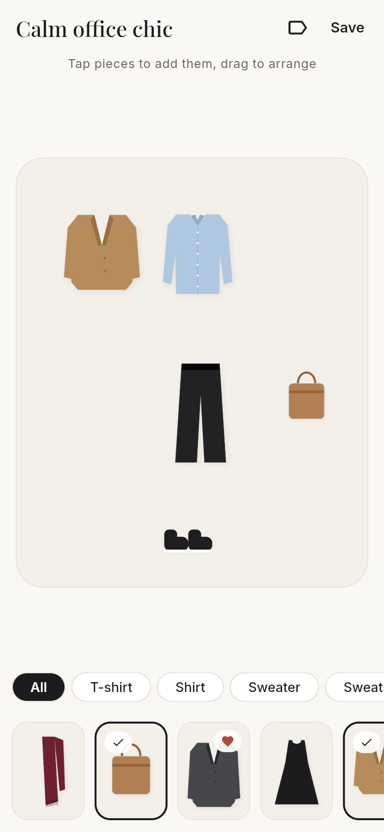 Drag-and-drop outfit board